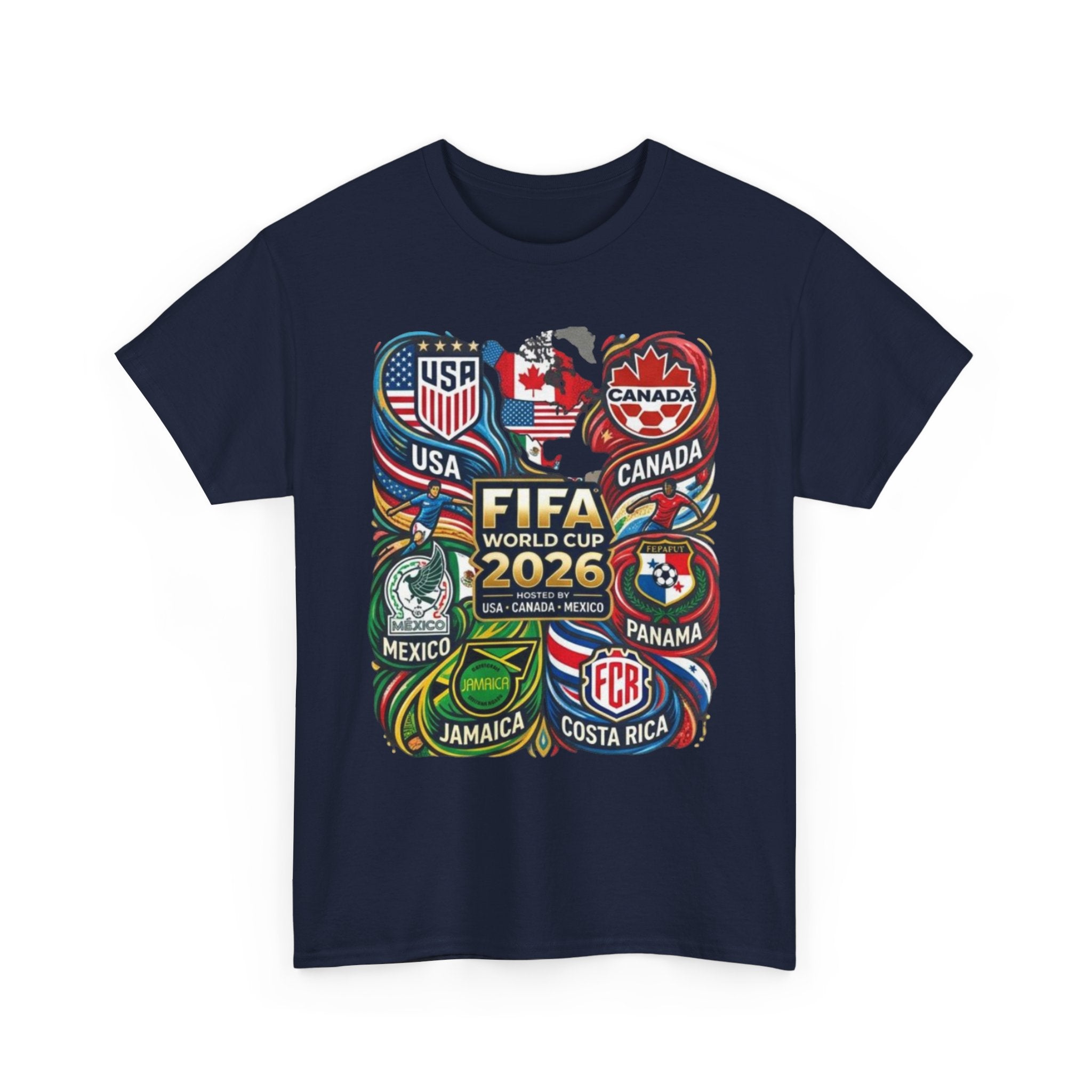 World Cup 2026 Teams T-Shirt – USA Canada Mexico & CONCACAF Badges Soccer Tee
