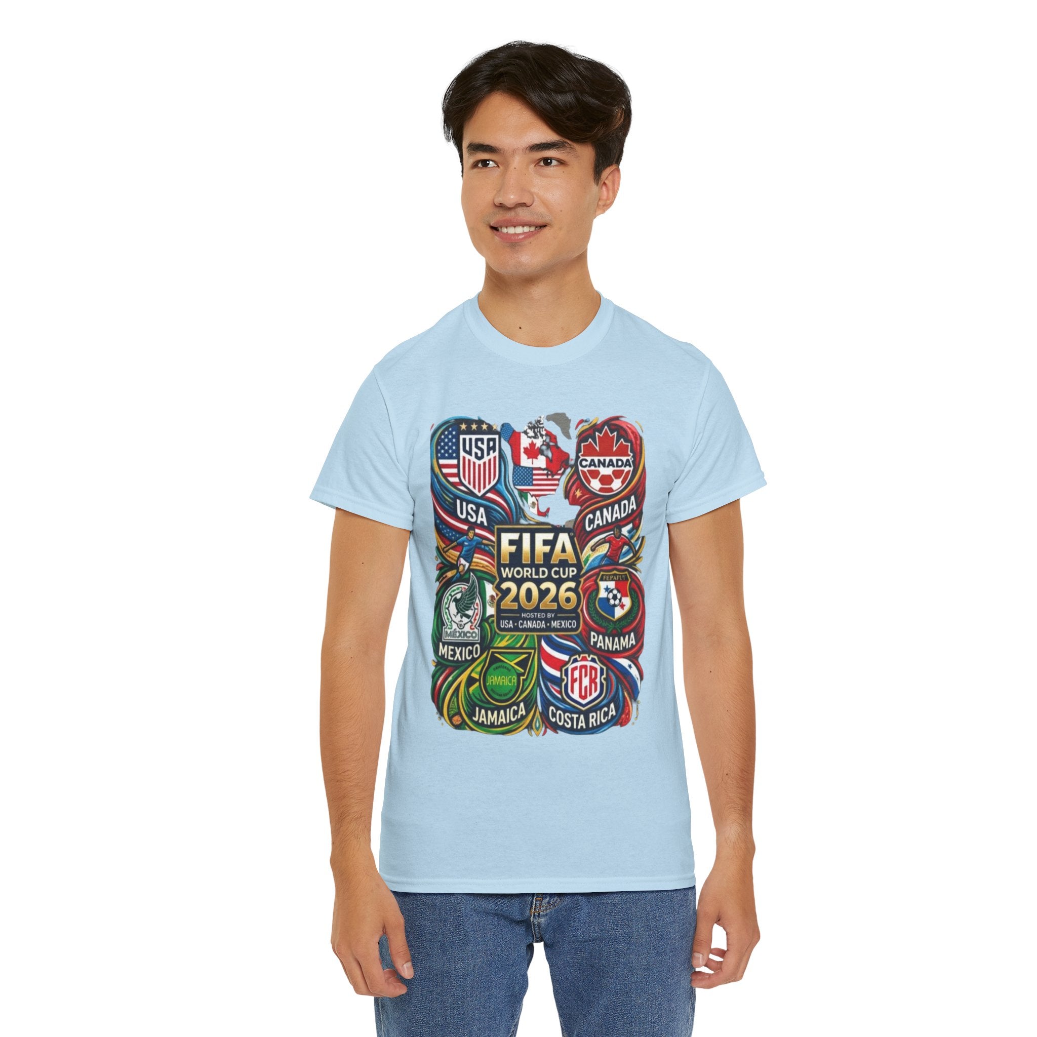 World Cup 2026 Teams T-Shirt – USA Canada Mexico & CONCACAF Badges Soccer Tee