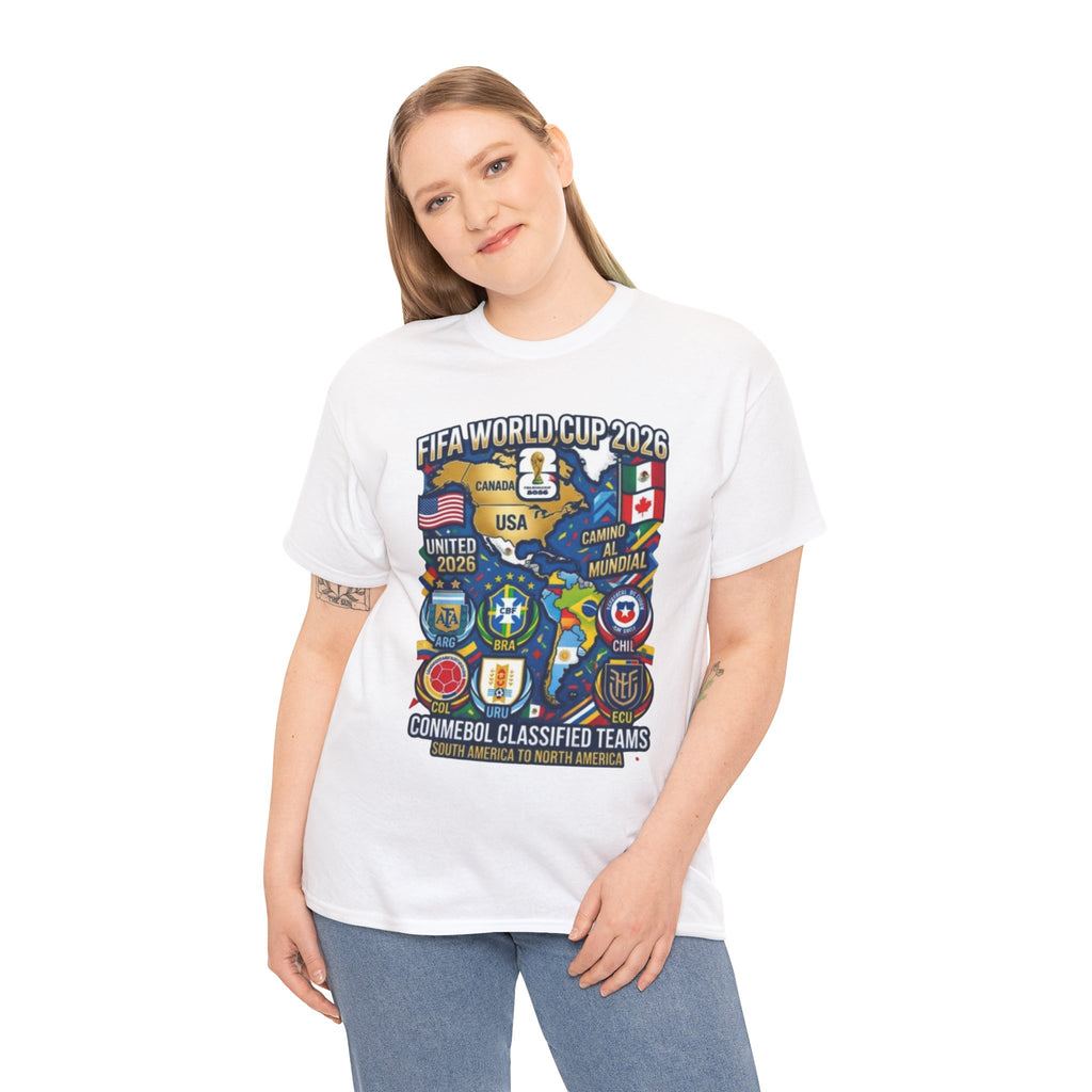 World Cup 2026 Teams T-Shirt — CONMEBOL & CONCACAF Qualified Badges Tee