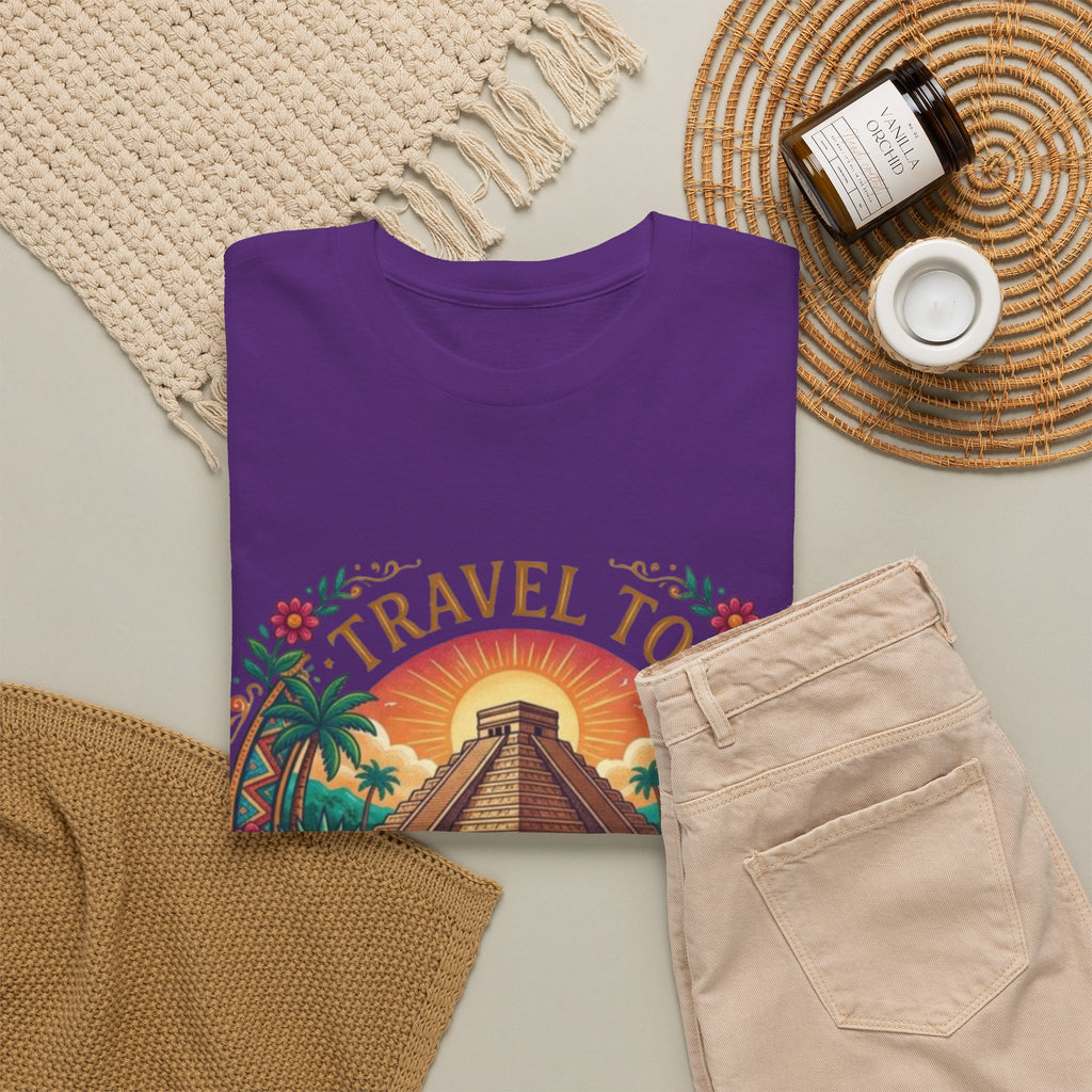 Travel to Mexico T-Shirt — Vintage Pyramid Sunset Vacation Tee
