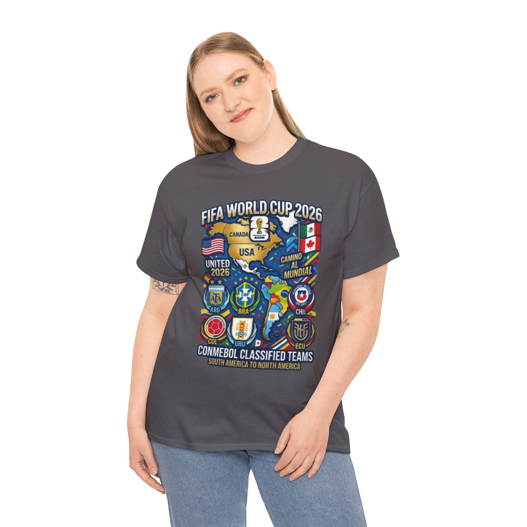 World Cup 2026 Teams T-Shirt — CONMEBOL & CONCACAF Qualified Badges Tee
