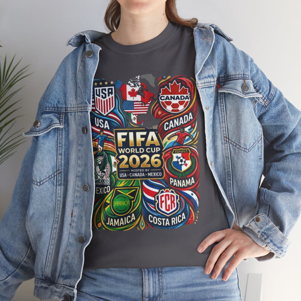 World Cup 2026 Teams T-Shirt – USA Canada Mexico & CONCACAF Badges Soccer Tee