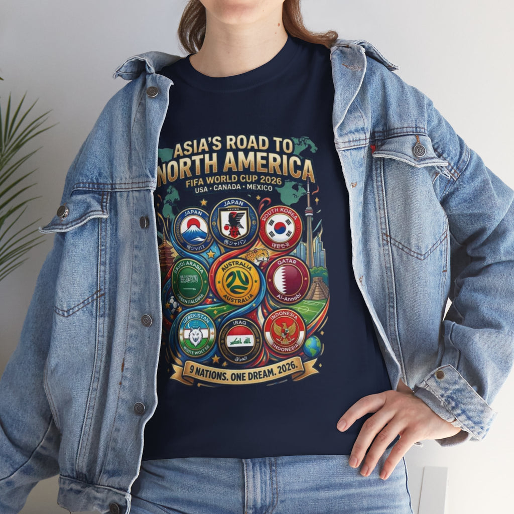 Asia's Road to North America Soccer Tee — World Cup 2026 Qualification Badge T‑Shirt