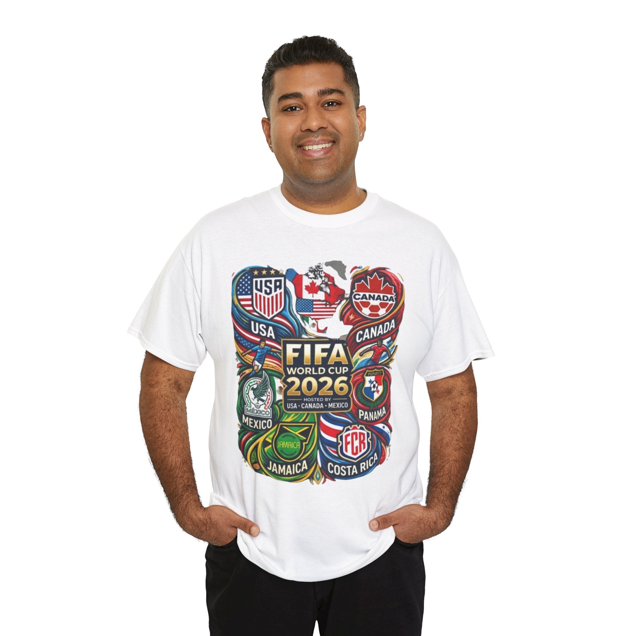 World Cup 2026 Teams T-Shirt – USA Canada Mexico & CONCACAF Badges Soccer Tee