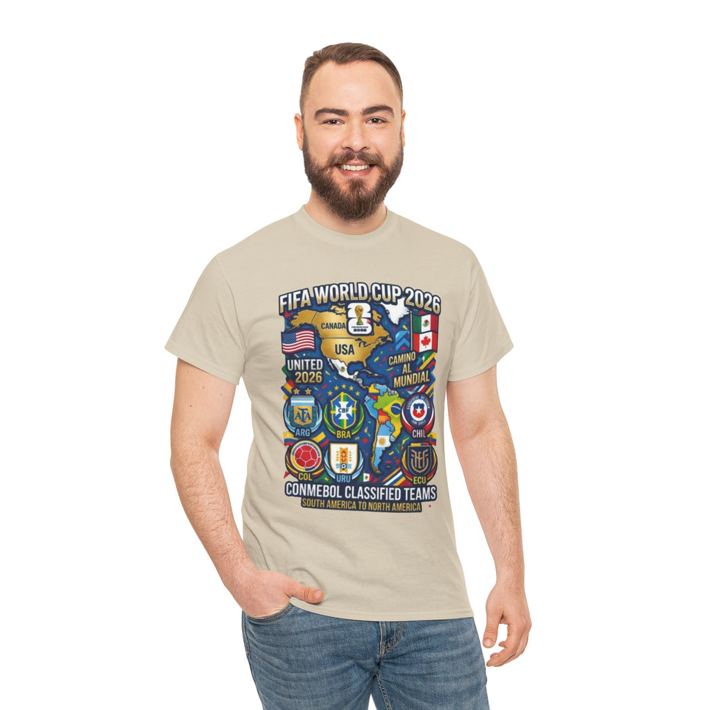 World Cup 2026 Teams T-Shirt — CONMEBOL & CONCACAF Qualified Badges Tee