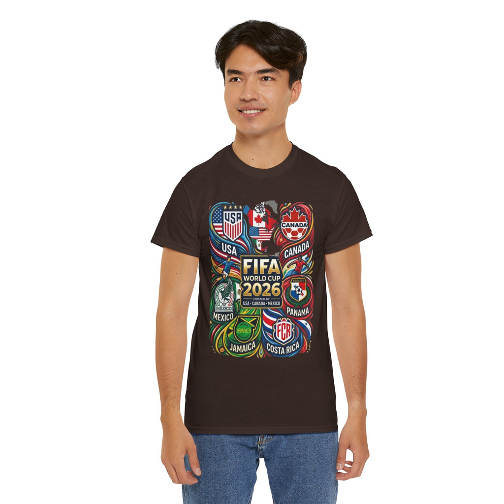 World Cup 2026 Teams T-Shirt – USA Canada Mexico & CONCACAF Badges Soccer Tee