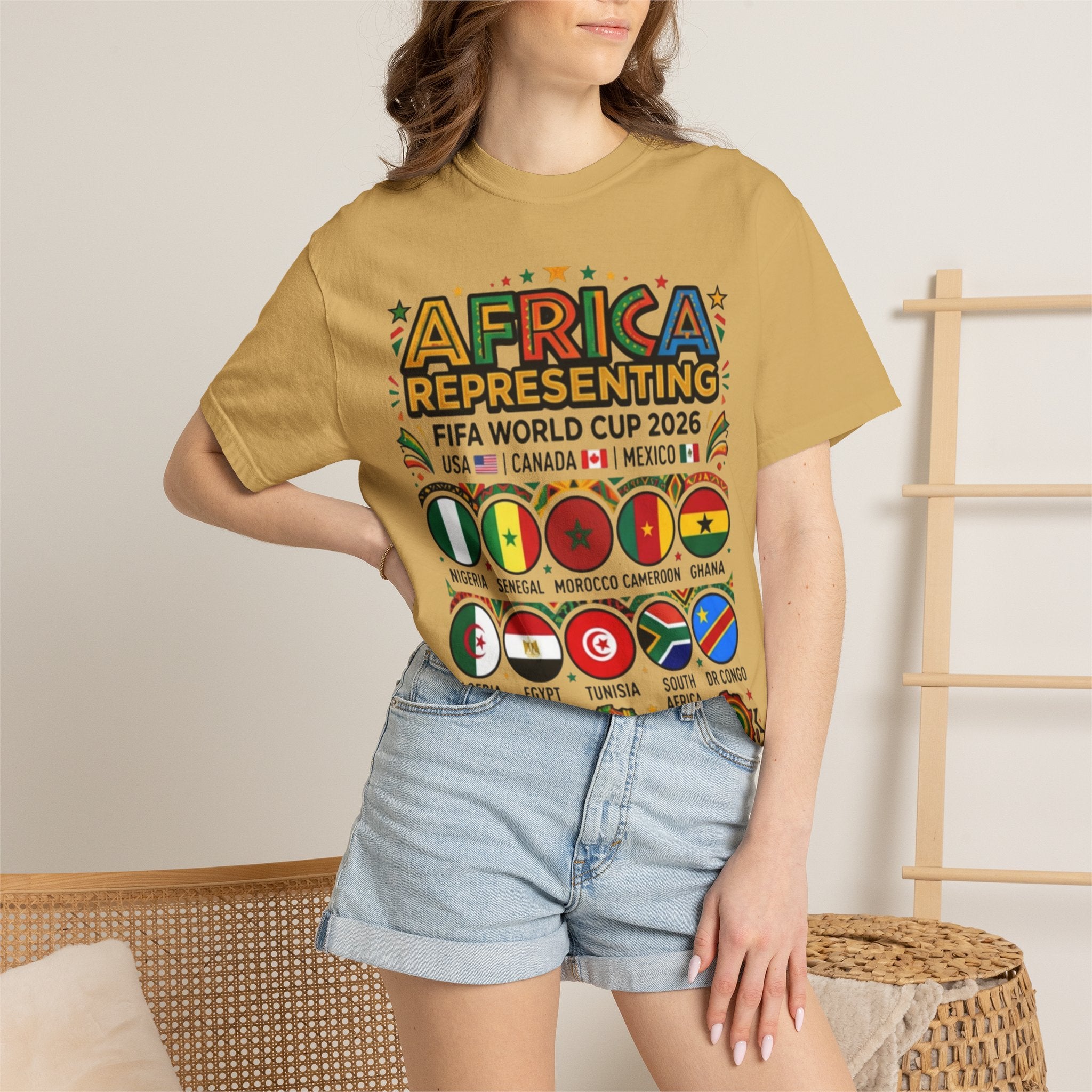Africa Representing FIFA World Cup 2026 T-Shirt | African Flags Soccer Design