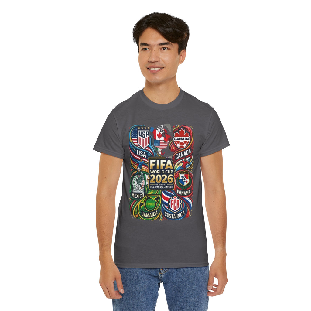 World Cup 2026 Teams T-Shirt – USA Canada Mexico & CONCACAF Badges Soccer Tee