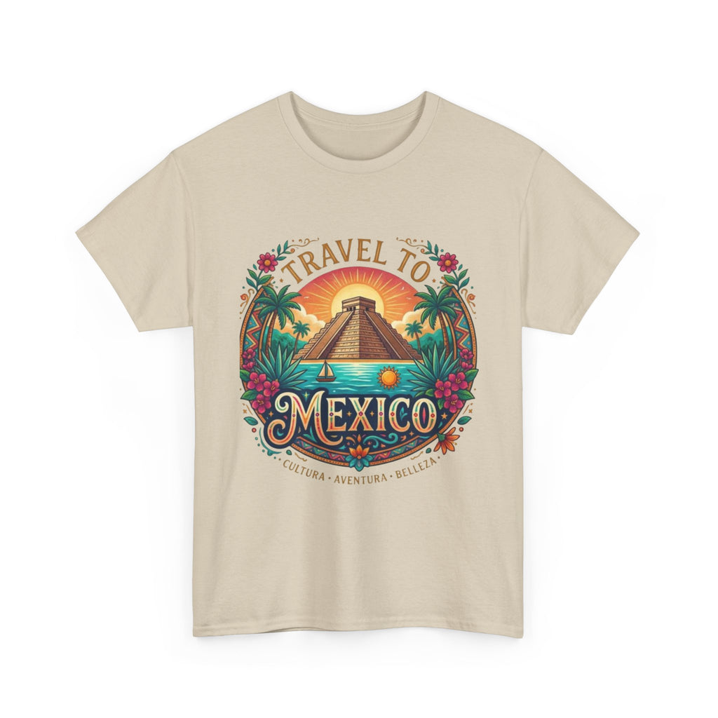 Travel to Mexico T-Shirt — Vintage Pyramid Sunset Vacation Tee