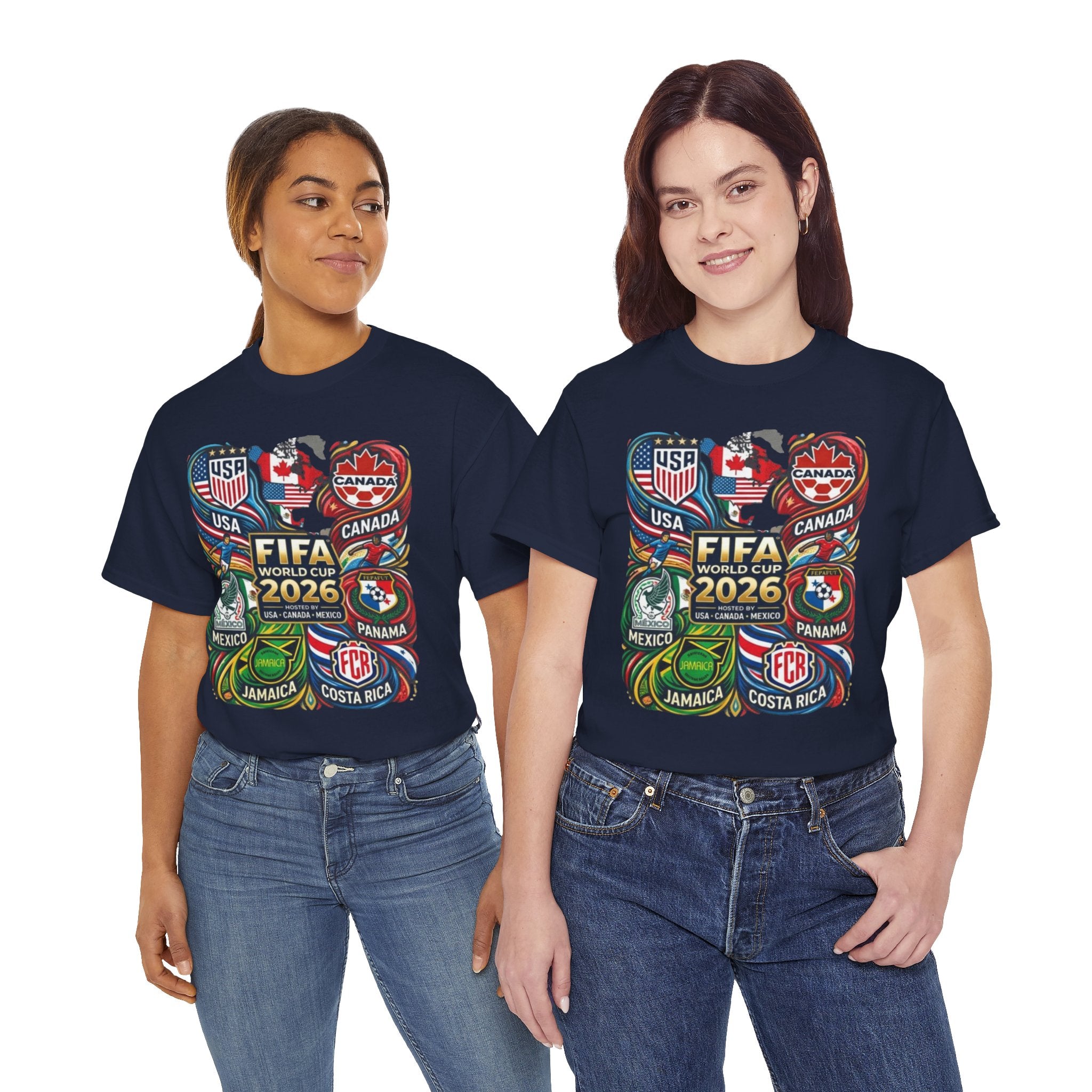 World Cup 2026 Teams T-Shirt – USA Canada Mexico & CONCACAF Badges Soccer Tee