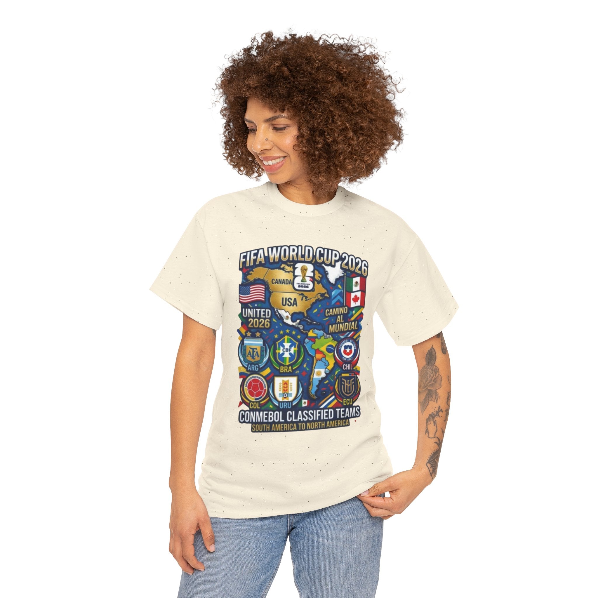 World Cup 2026 Teams T-Shirt — CONMEBOL & CONCACAF Qualified Badges Tee