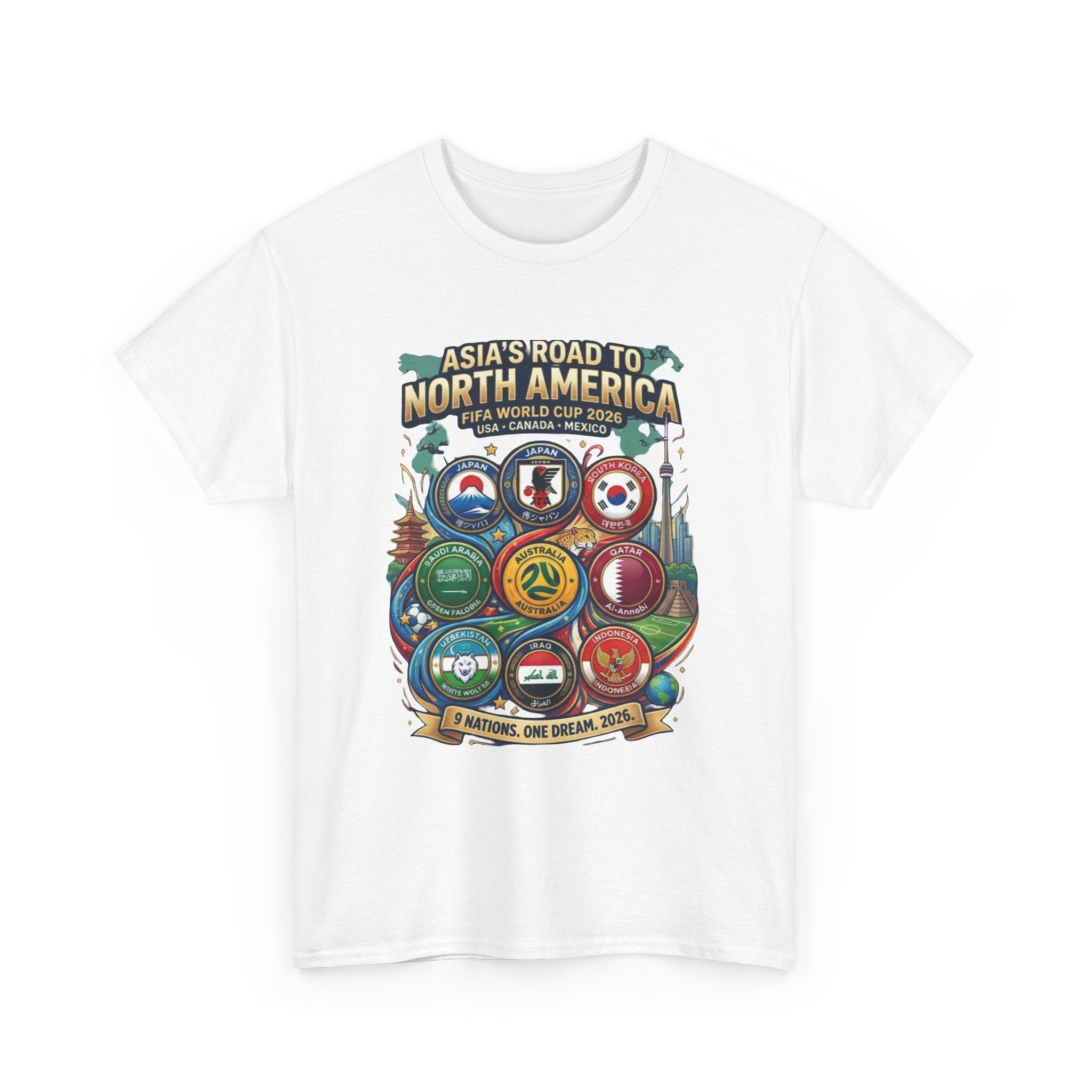 Asia's Road to North America Soccer Tee — World Cup 2026 Qualification Badge T‑Shirt