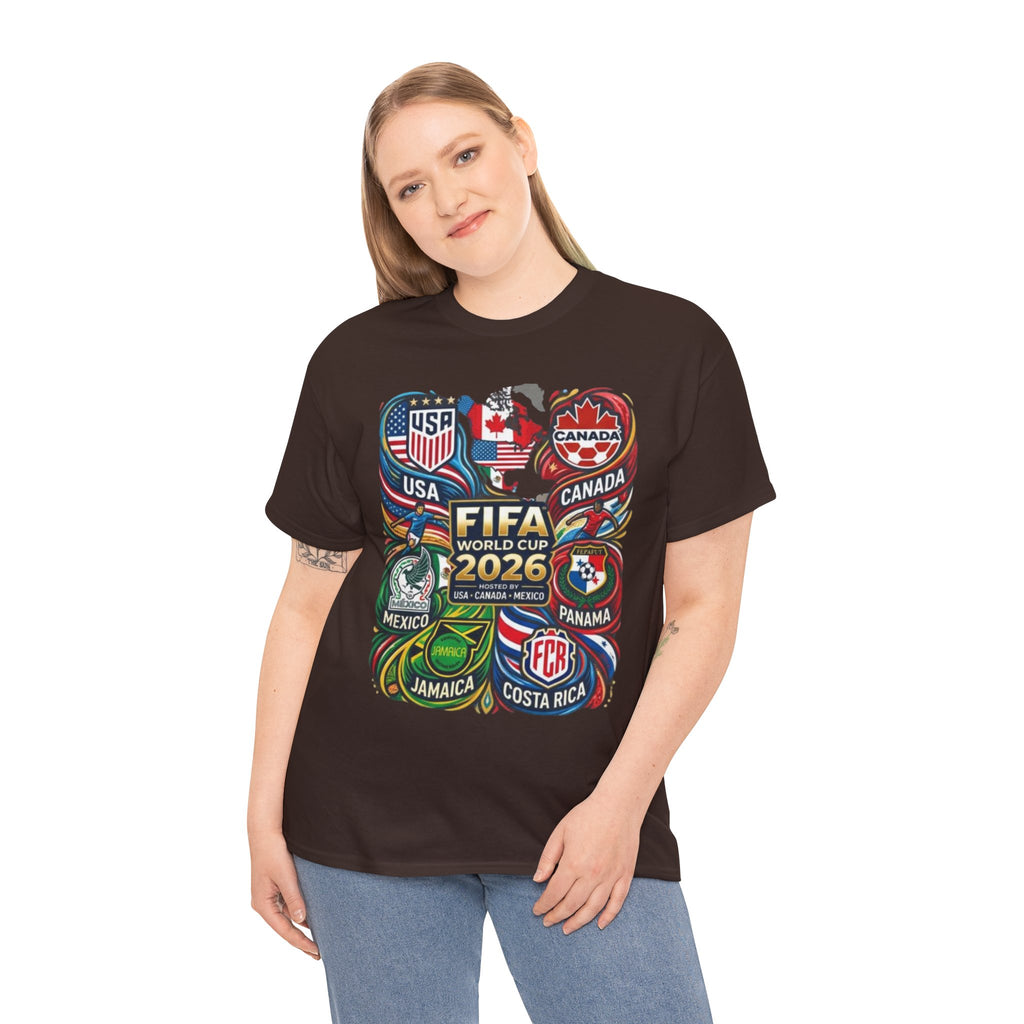 World Cup 2026 Teams T-Shirt – USA Canada Mexico & CONCACAF Badges Soccer Tee