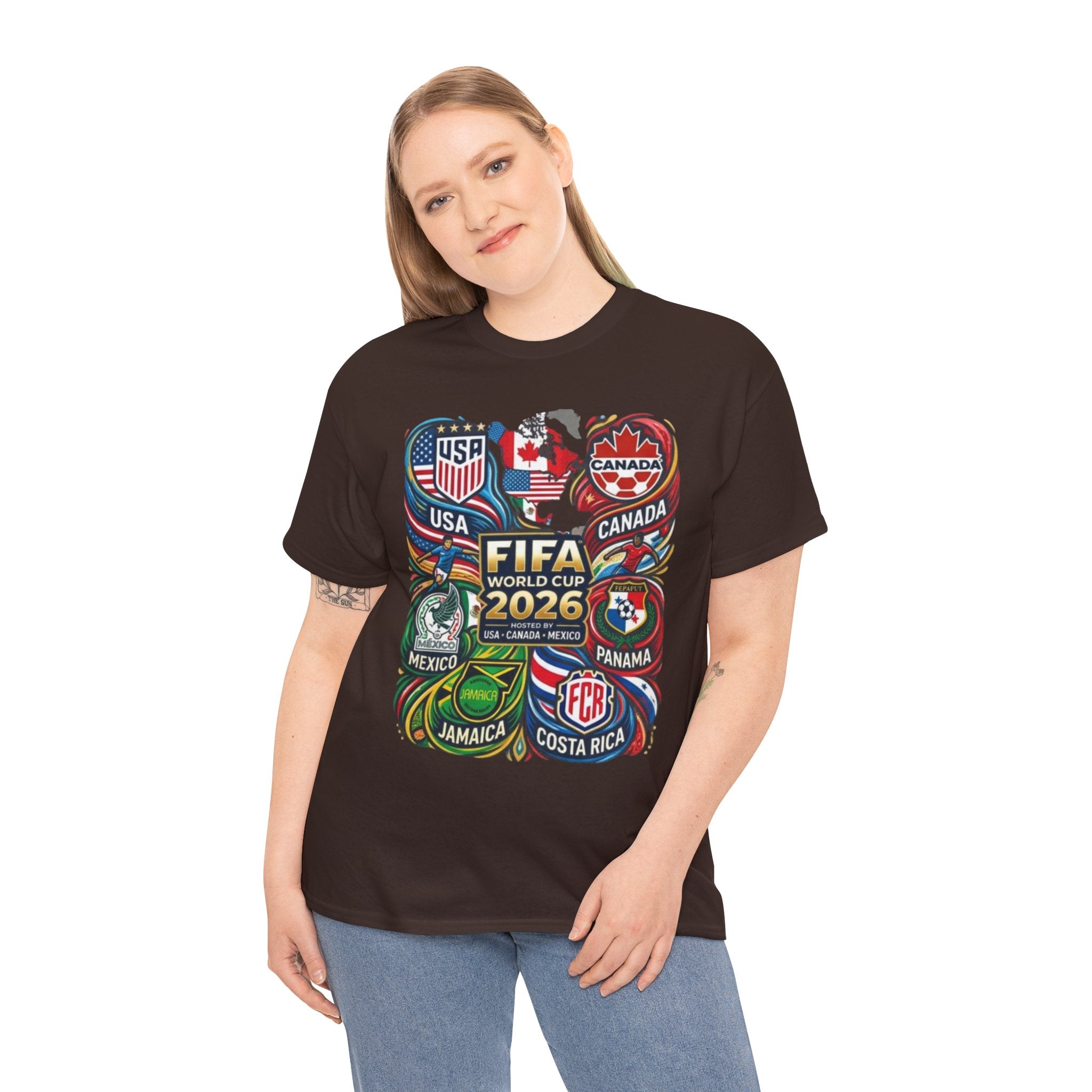 World Cup 2026 Teams T-Shirt – USA Canada Mexico & CONCACAF Badges Soccer Tee