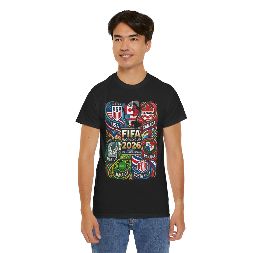 World Cup 2026 Teams T-Shirt – USA Canada Mexico & CONCACAF Badges Soccer Tee