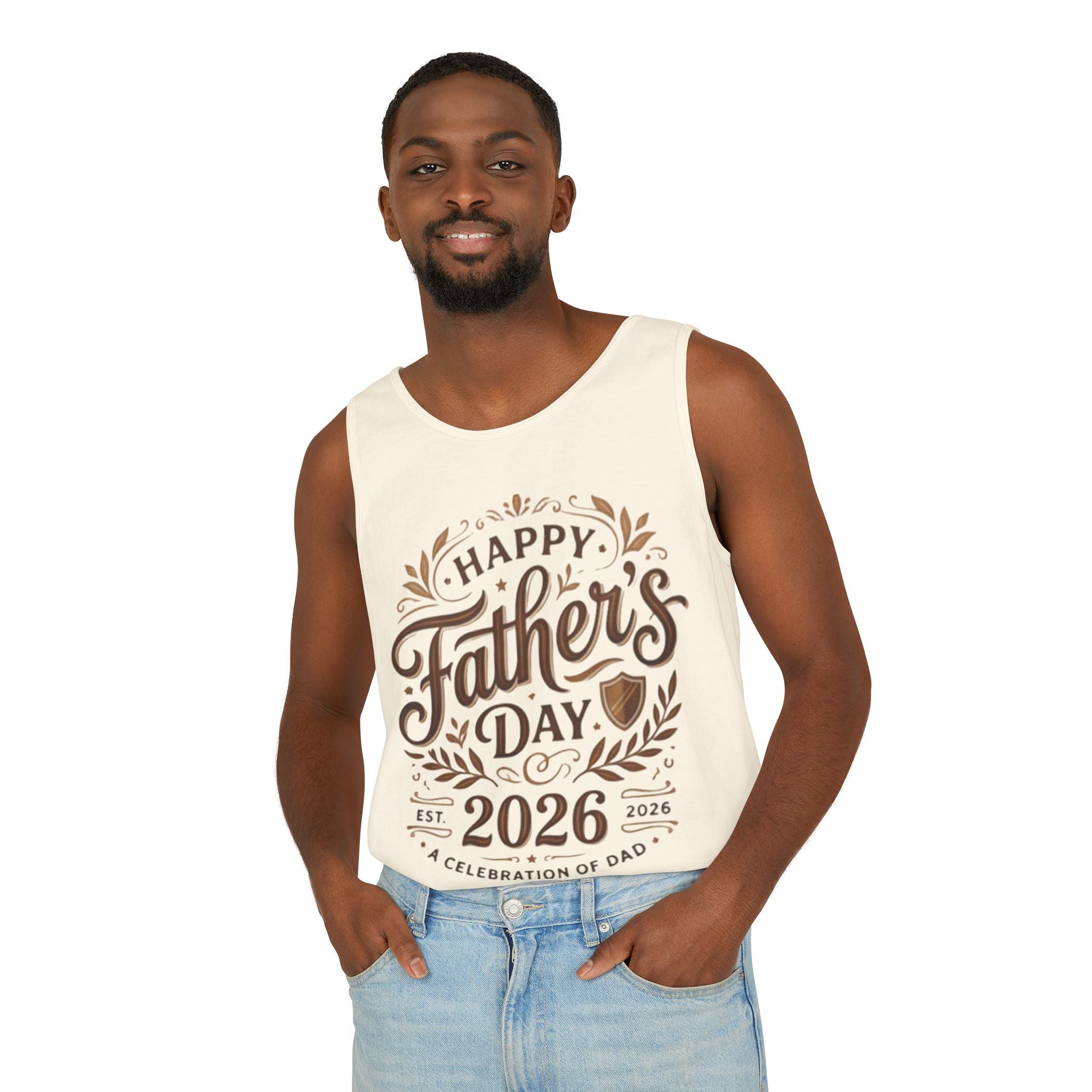 Father's Day Tank Top 2026 – "Happy Father's Day" Vintage Script Design