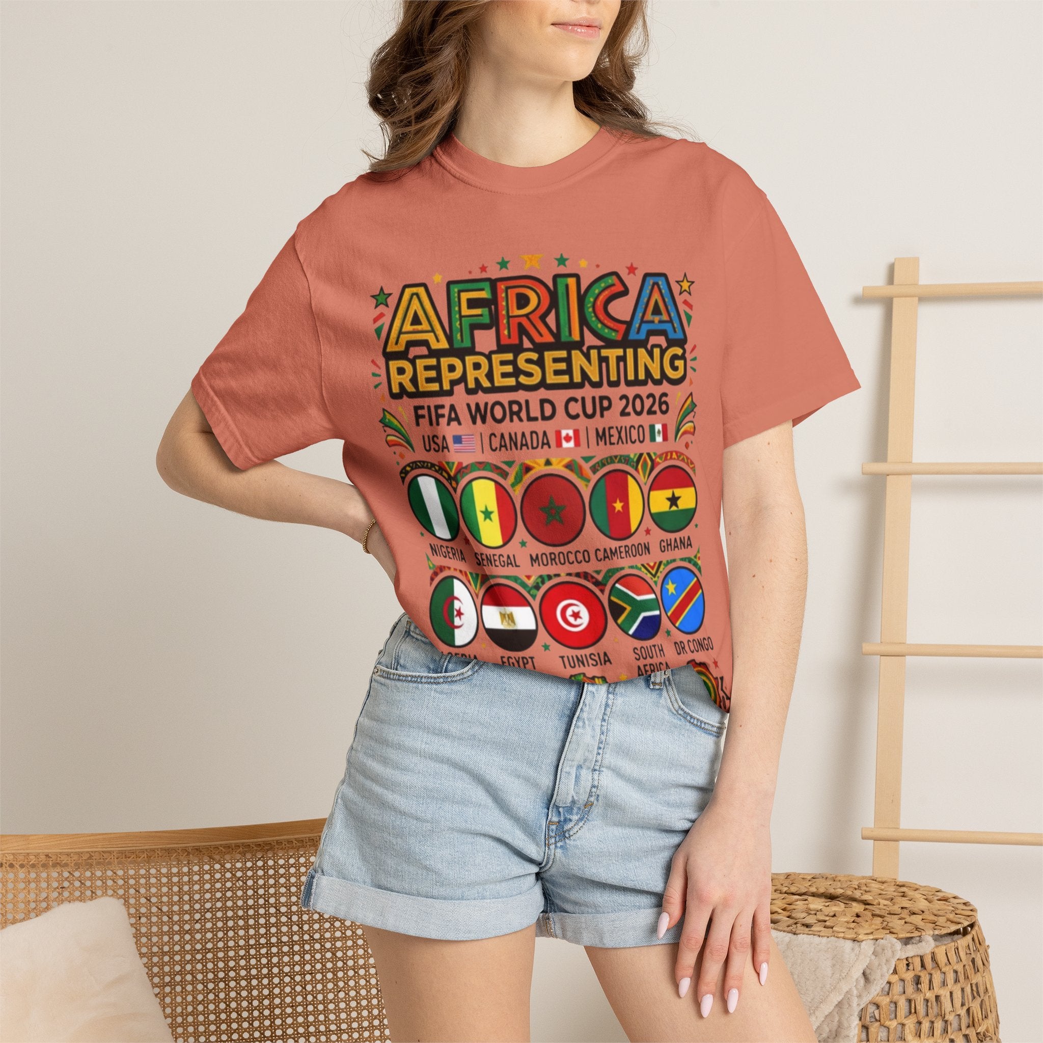 Africa Representing FIFA World Cup 2026 T-Shirt | African Flags Soccer Design