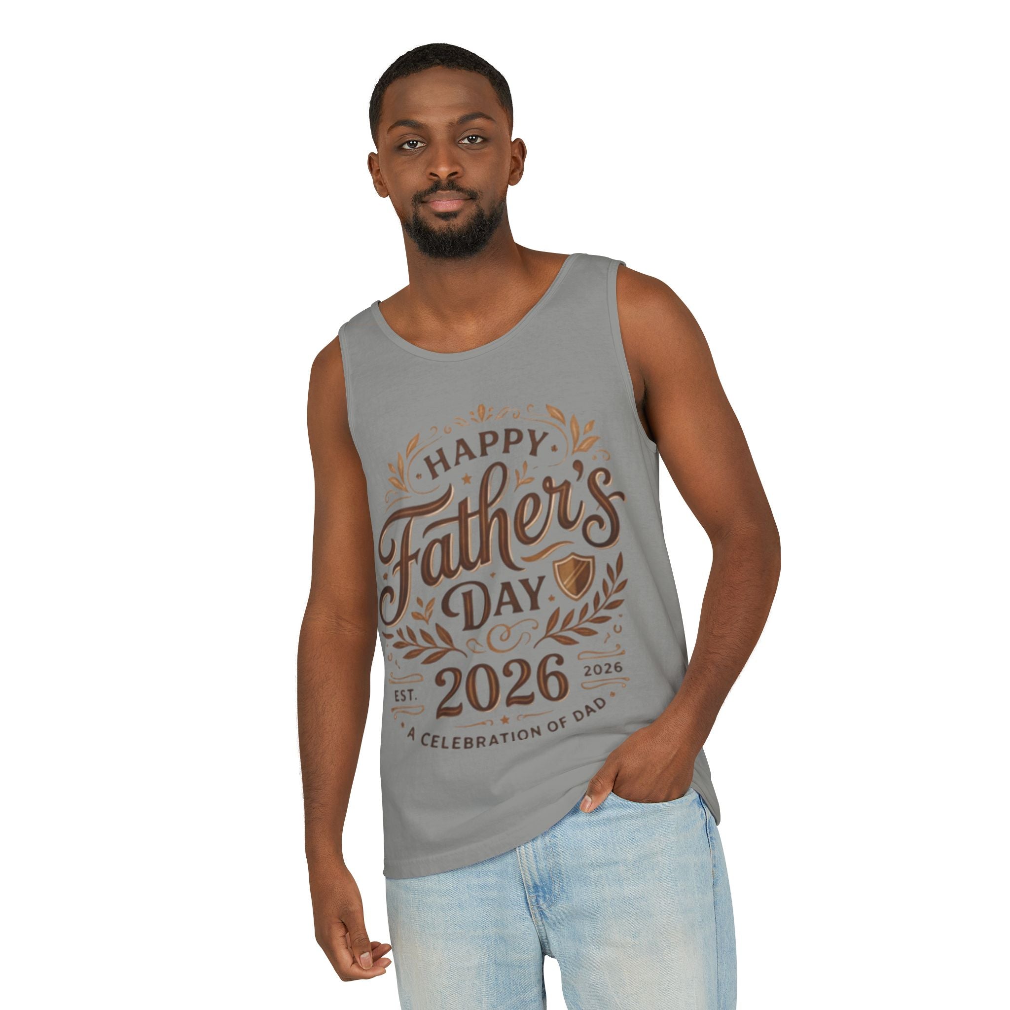 Father's Day Tank Top 2026 – "Happy Father's Day" Vintage Script Design