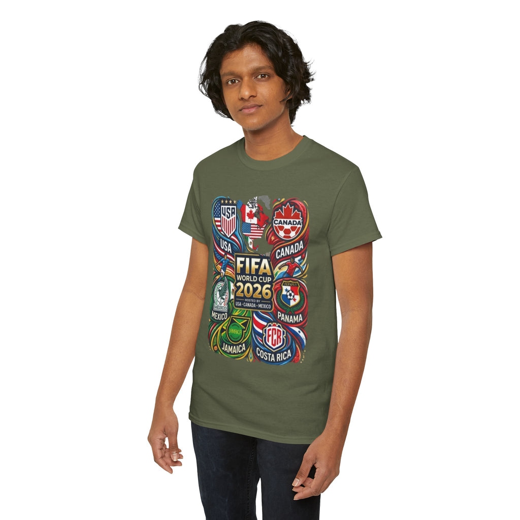 World Cup 2026 Teams T-Shirt – USA Canada Mexico & CONCACAF Badges Soccer Tee