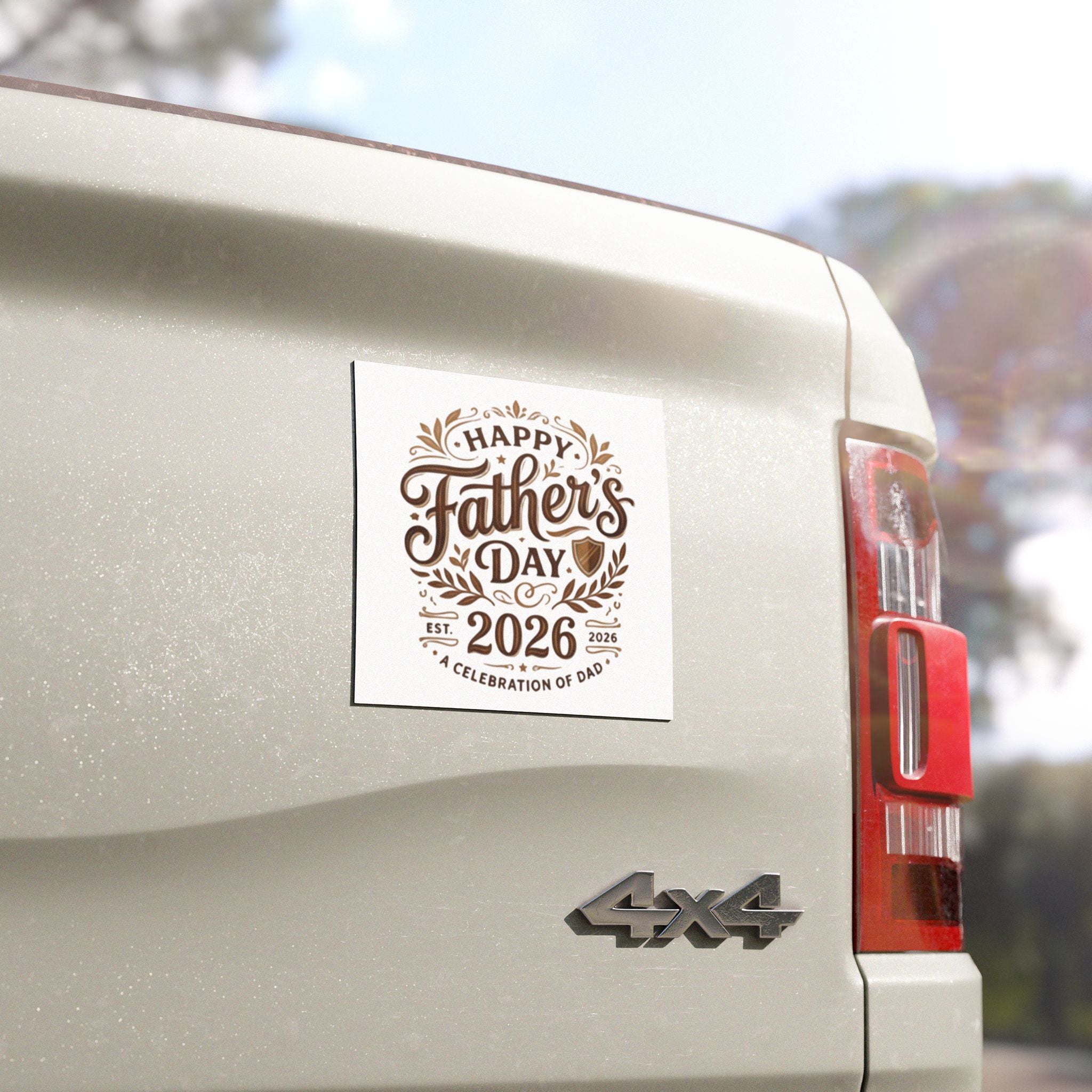 Father's Day 2026 Car Magnet — "Happy Father's Day" Celebration Design
