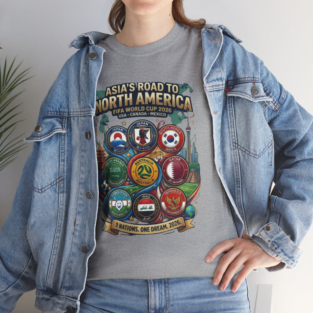 Asia's Road to North America Soccer Tee — World Cup 2026 Qualification Badge T‑Shirt