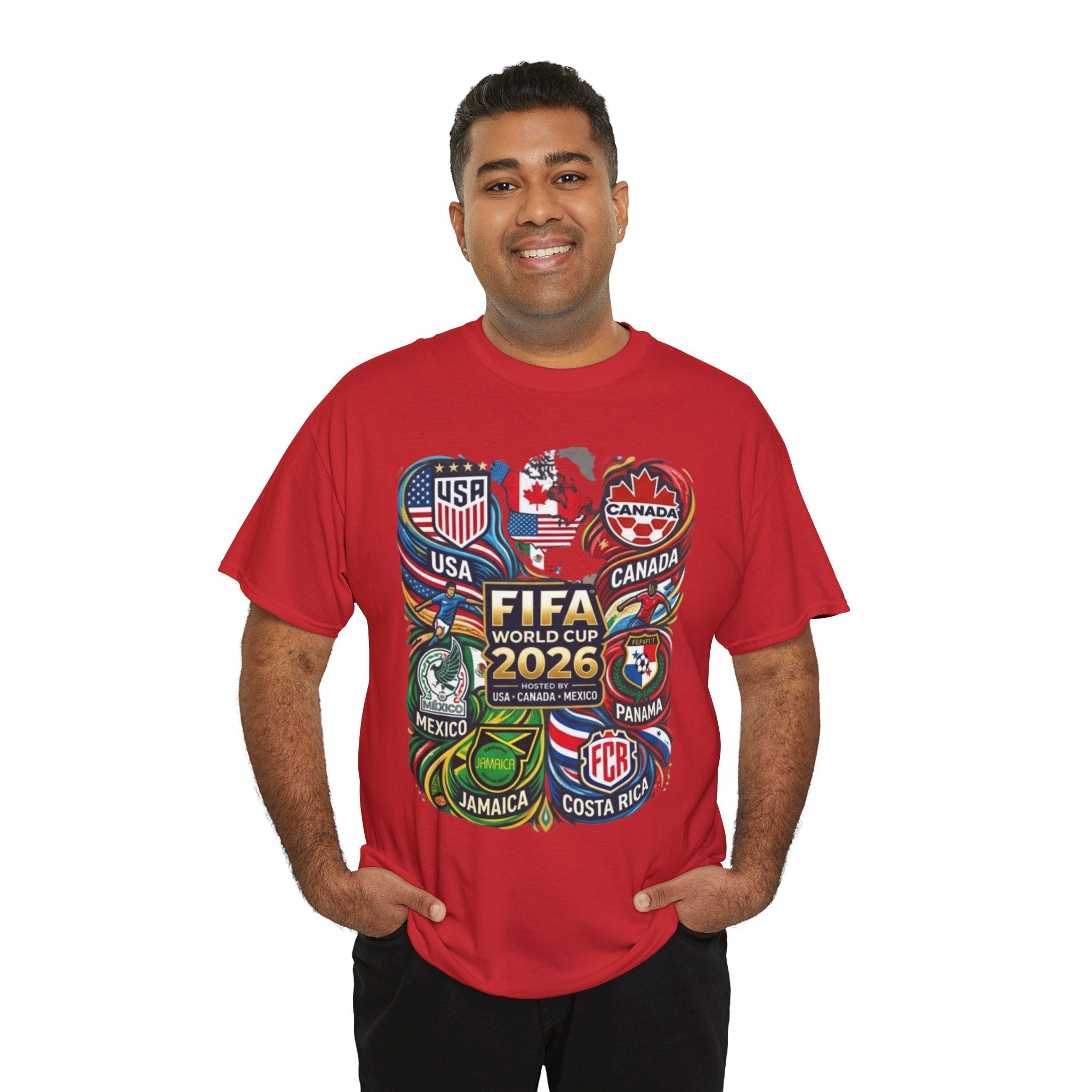 World Cup 2026 Teams T-Shirt – USA Canada Mexico & CONCACAF Badges Soccer Tee