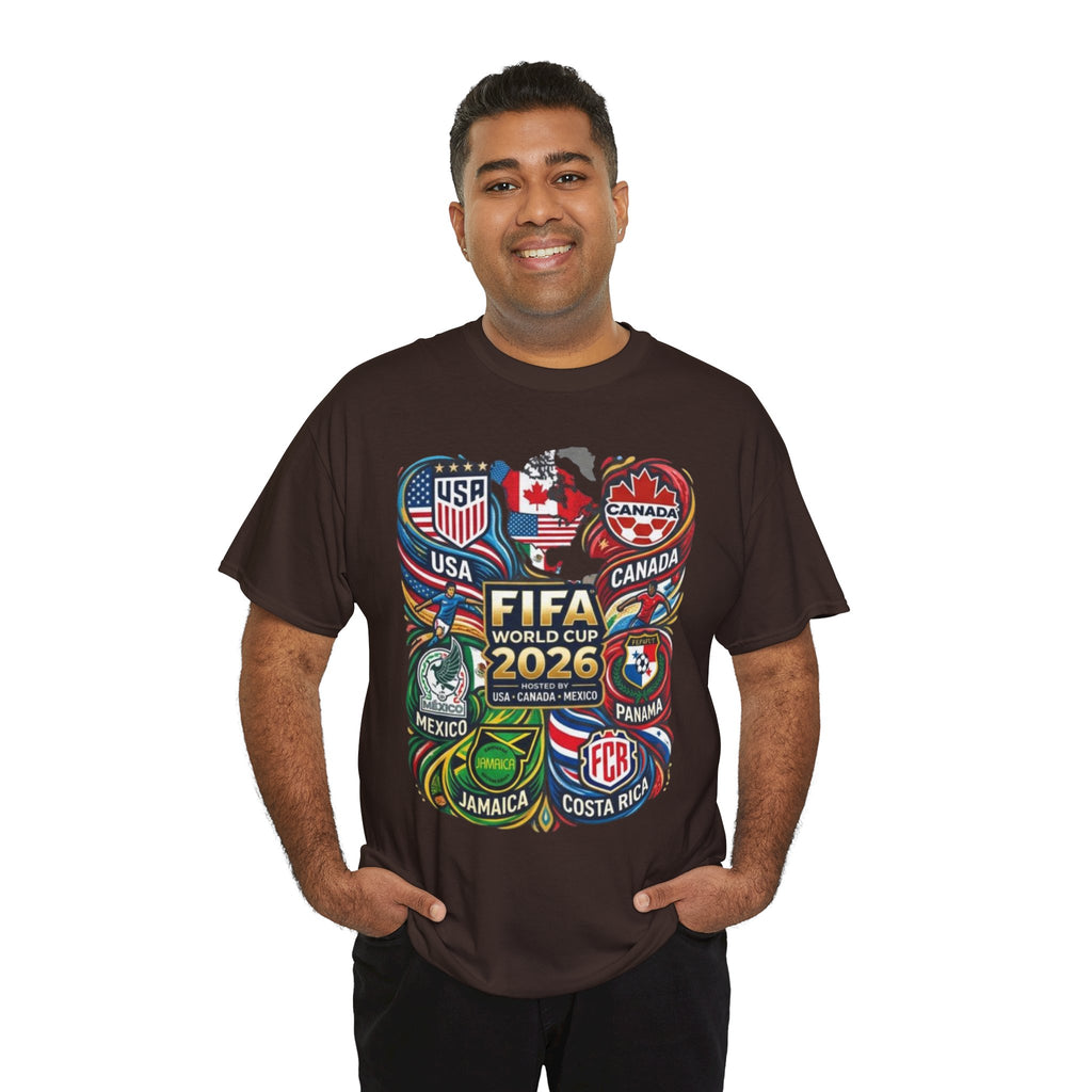 World Cup 2026 Teams T-Shirt – USA Canada Mexico & CONCACAF Badges Soccer Tee