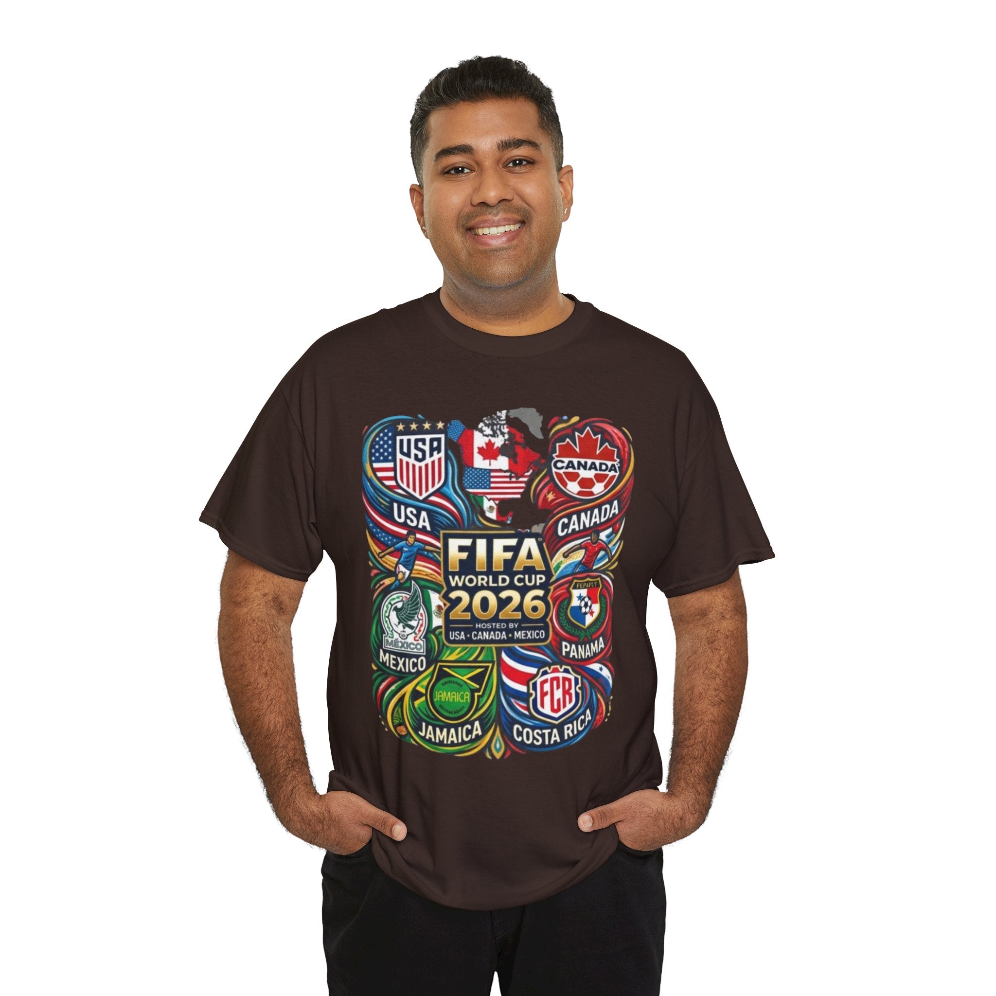 World Cup 2026 Teams T-Shirt – USA Canada Mexico & CONCACAF Badges Soccer Tee