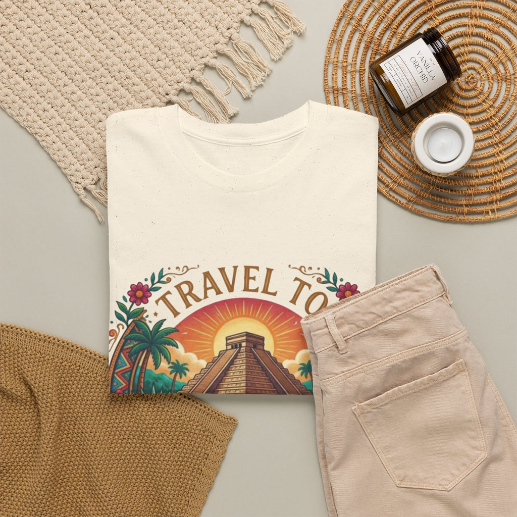 Travel to Mexico T-Shirt — Vintage Pyramid Sunset Vacation Tee