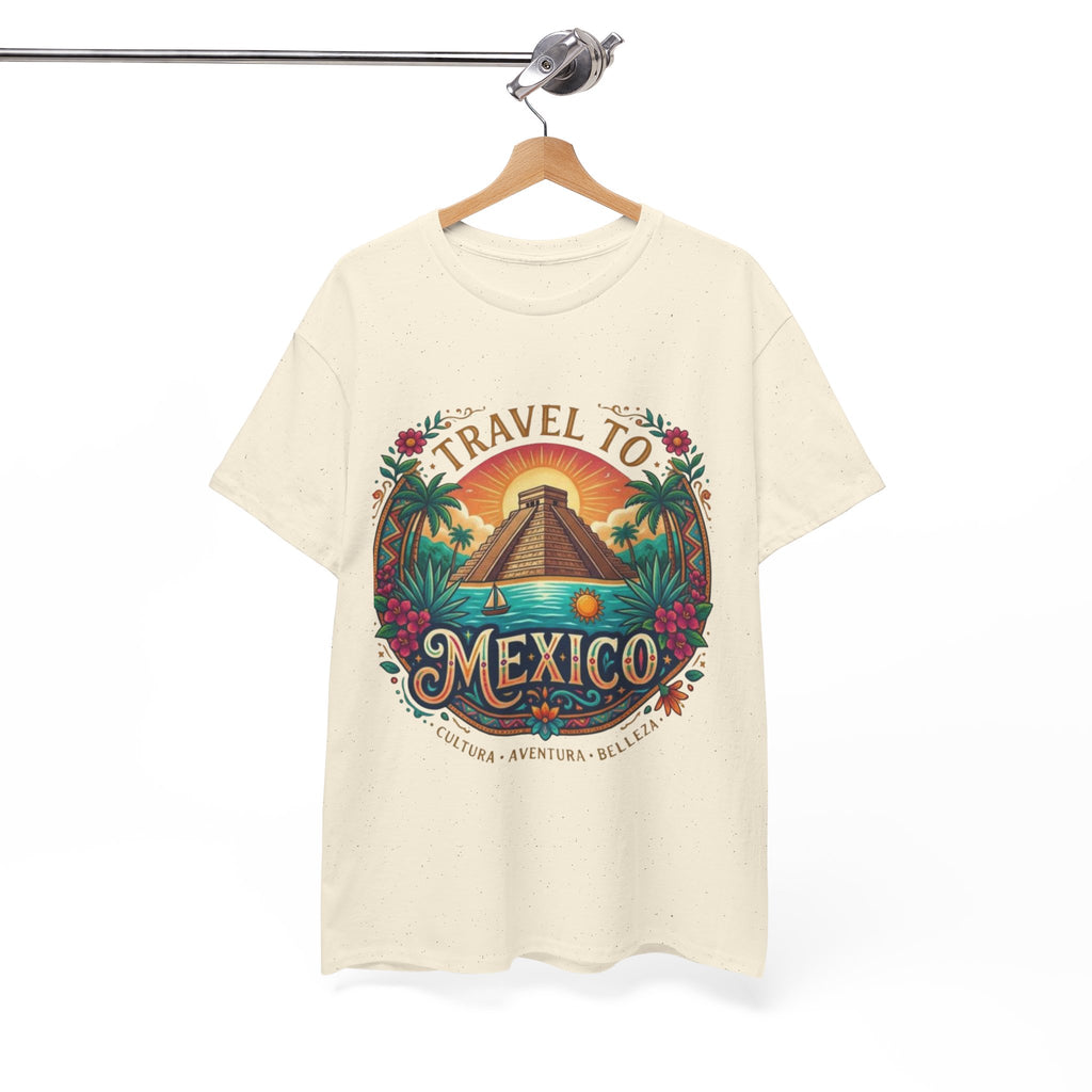 Travel to Mexico T-Shirt — Vintage Pyramid Sunset Vacation Tee