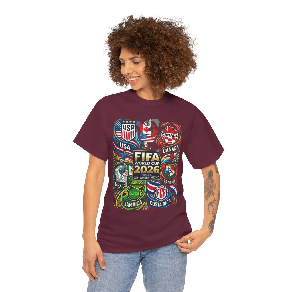 World Cup 2026 Teams T-Shirt – USA Canada Mexico & CONCACAF Badges Soccer Tee