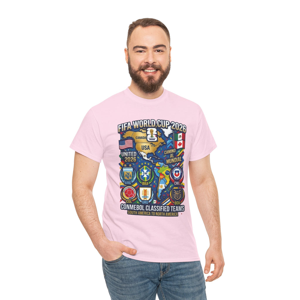 World Cup 2026 Teams T-Shirt — CONMEBOL & CONCACAF Qualified Badges Tee