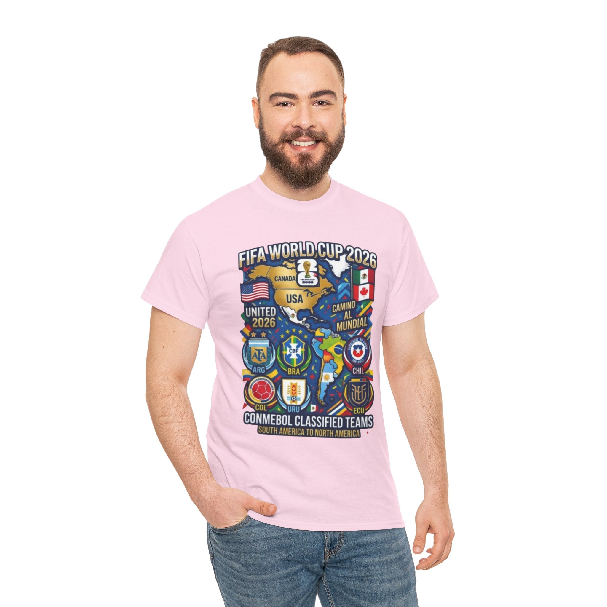 World Cup 2026 Teams T-Shirt — CONMEBOL & CONCACAF Qualified Badges Tee