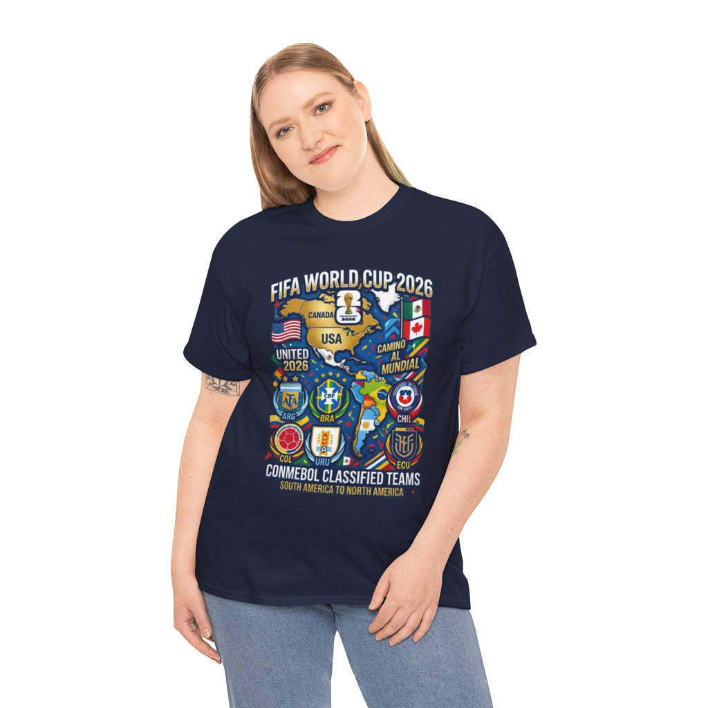 World Cup 2026 Teams T-Shirt — CONMEBOL & CONCACAF Qualified Badges Tee