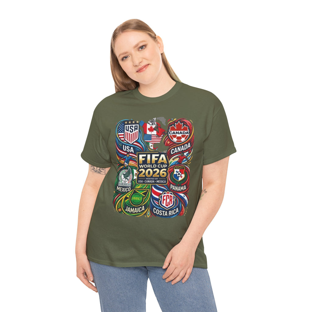 World Cup 2026 Teams T-Shirt – USA Canada Mexico & CONCACAF Badges Soccer Tee