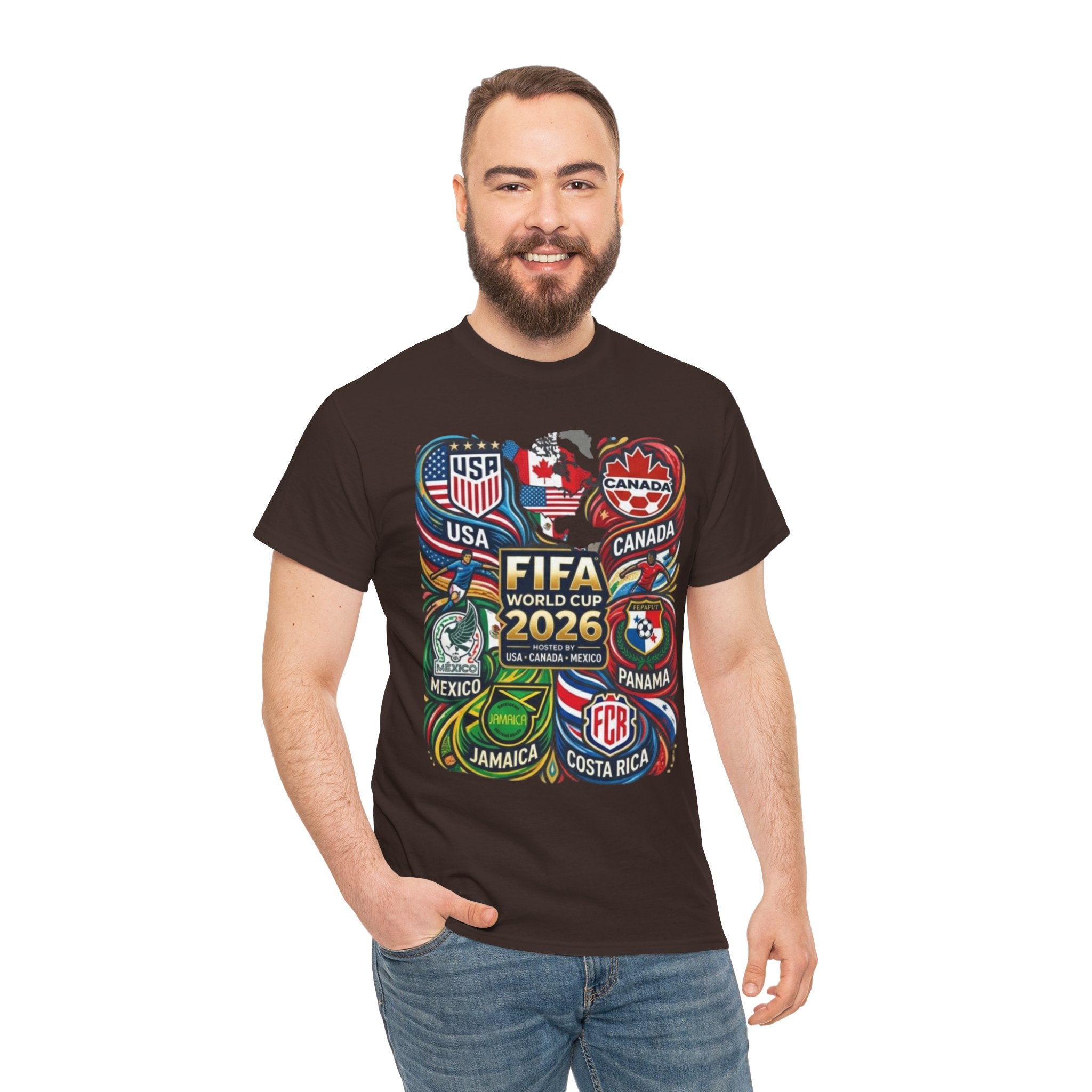World Cup 2026 Teams T-Shirt – USA Canada Mexico & CONCACAF Badges Soccer Tee