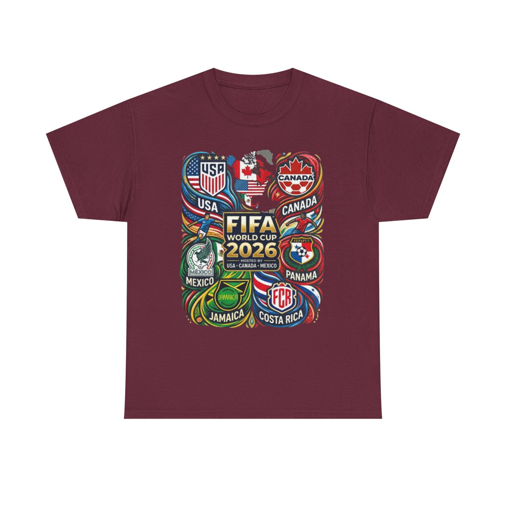World Cup 2026 Teams T-Shirt – USA Canada Mexico & CONCACAF Badges Soccer Tee
