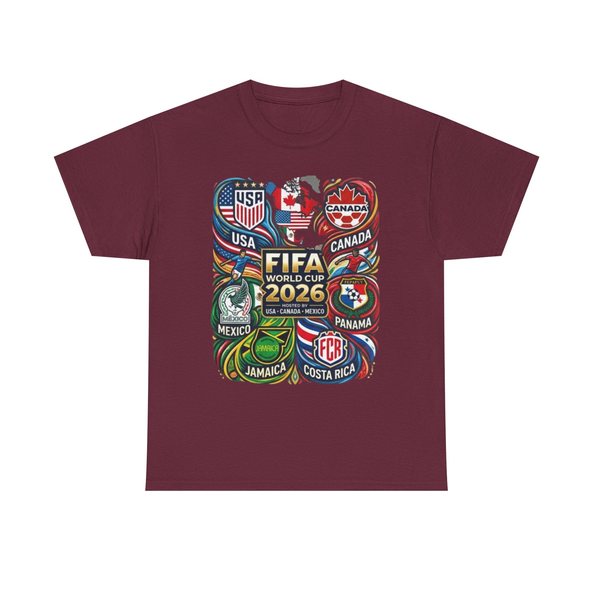 World Cup 2026 Teams T-Shirt – USA Canada Mexico & CONCACAF Badges Soccer Tee