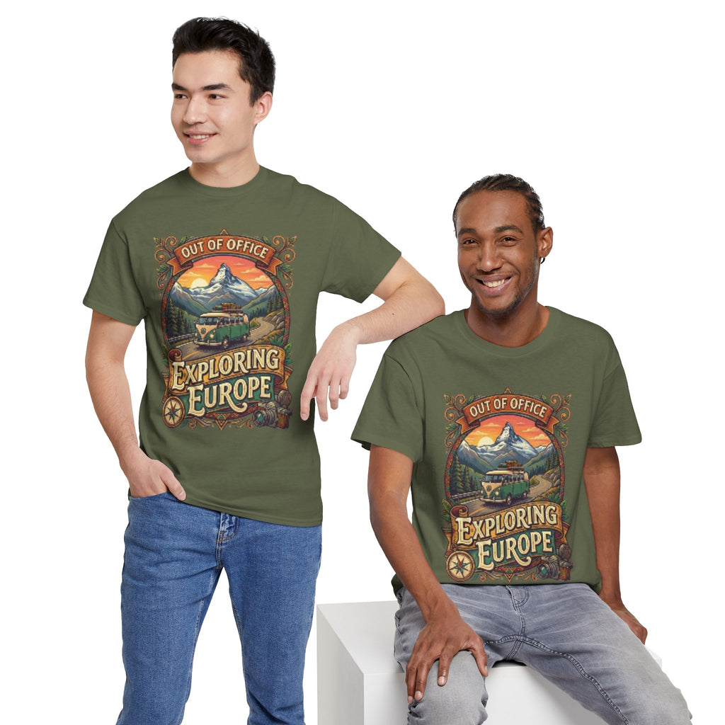 Exploring Europe T-Shirt – 'Out of Office' Vintage Travel Tee